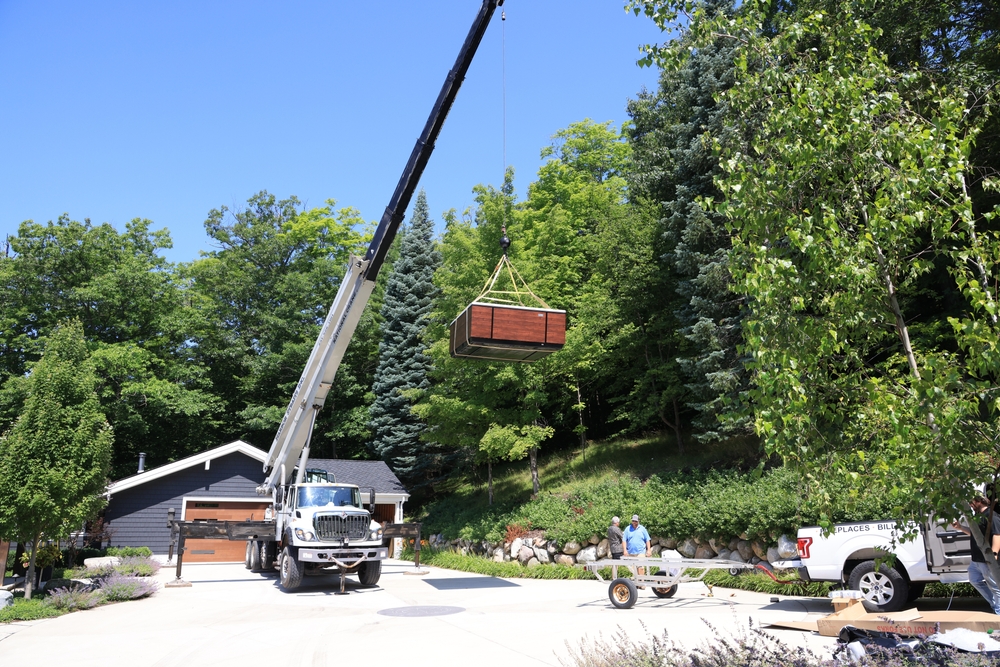 Professional hot tub delivery and installation on your property.